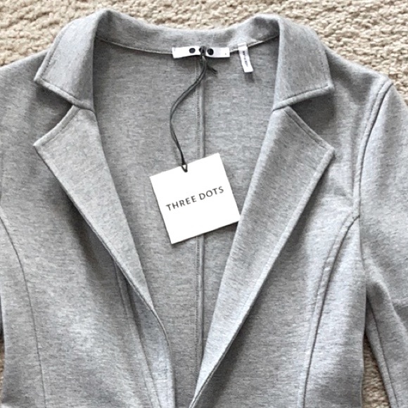 Three Dots Grey Blazer Jacket - Picture 2 of 6